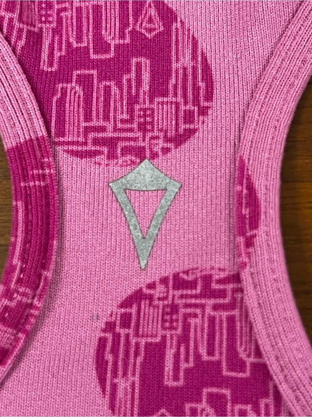 Ivivva by Lululemon Girls Size 10 Pink Heart Skyline Athletic Tank Top EUC